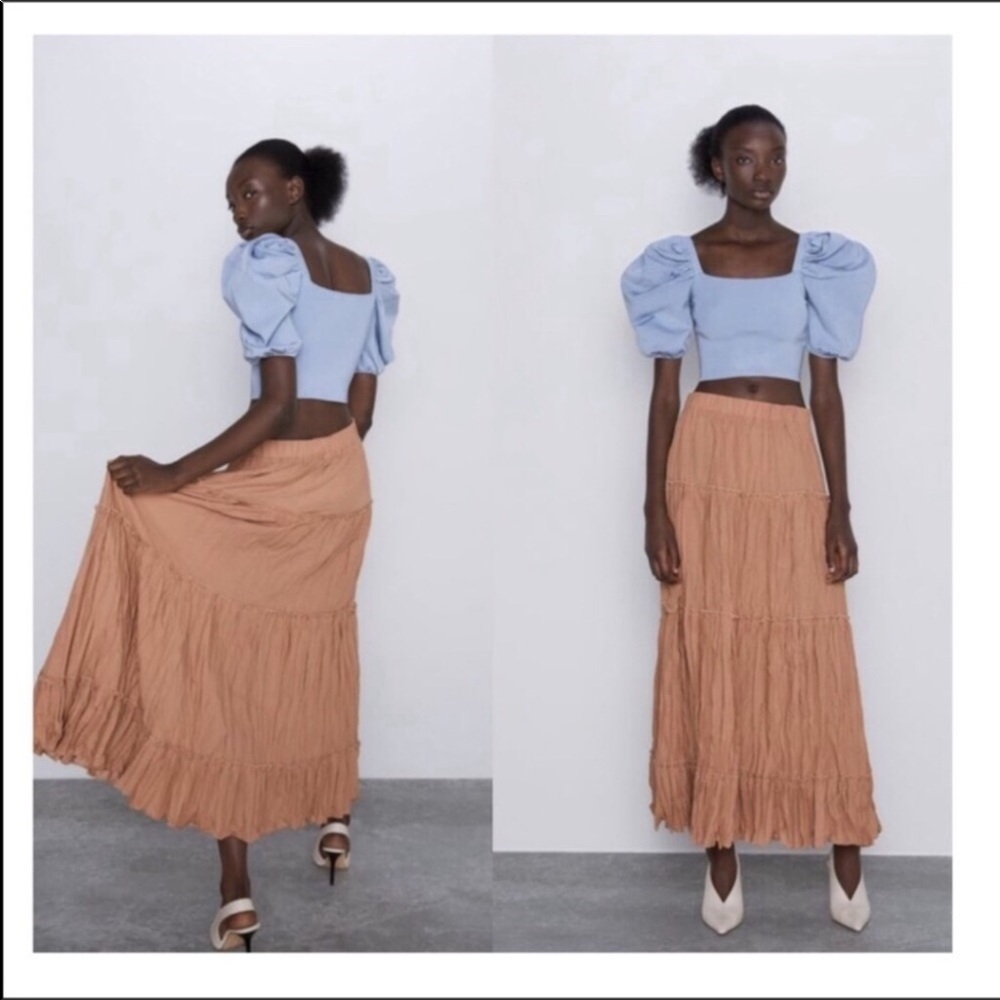 ZARA Wrinkle Effect Maxi Dress - Picture 1 of 7